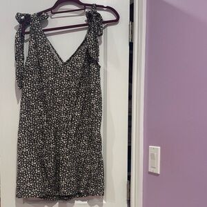 Floral Black and White Dress